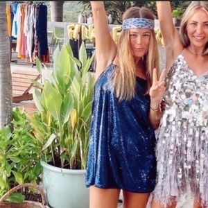 Free People Blue Sequin Dress